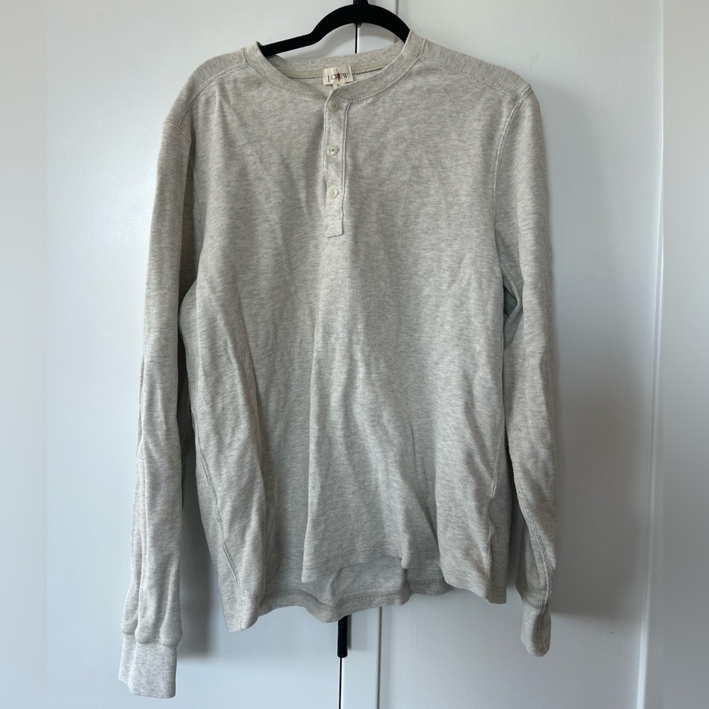 J. Crew Light Heather Gray Long-Sleeve Henley